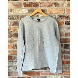 H&M Grey Basketball Embossed Crewneck Pullover Sweatshirt, XL